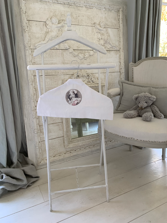 Housse de cintre en linge ancien