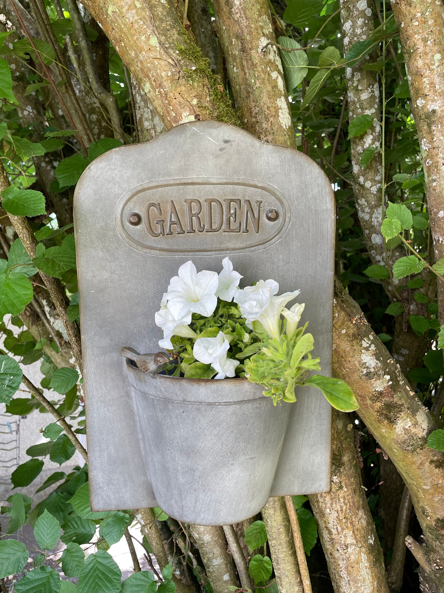 Porte-plante "Garden" - métal patiné zinc
