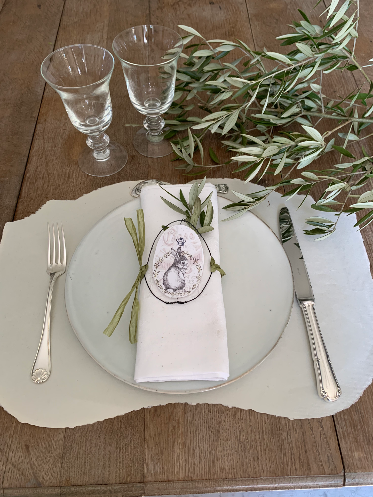 Rond de serviette printanier pour Pâques