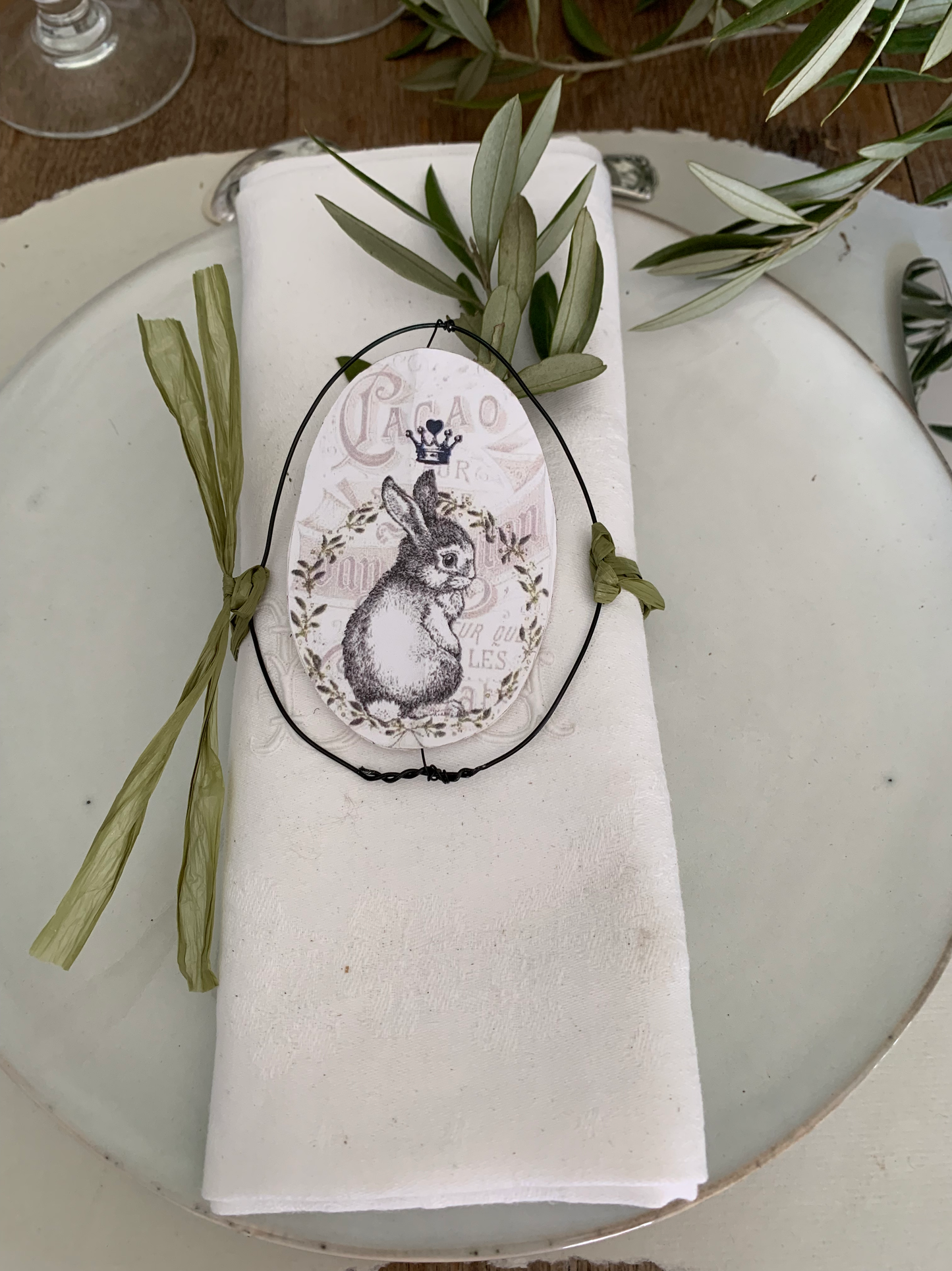 Rond de serviette printanier pour Pâques