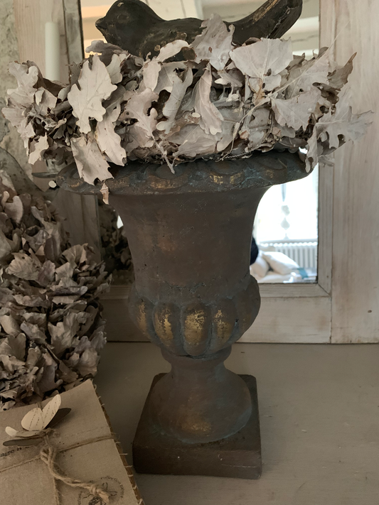 Vase Médicis en Terre Cuite – Patine Vert de Gris / Or